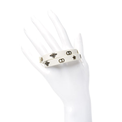 Christian Dior Calfskin Bee Double Bracelet White 2 of 5