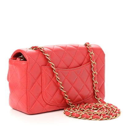 Chanel Lambskin Quilted Mini Rectangular Flap Red 3 of 15