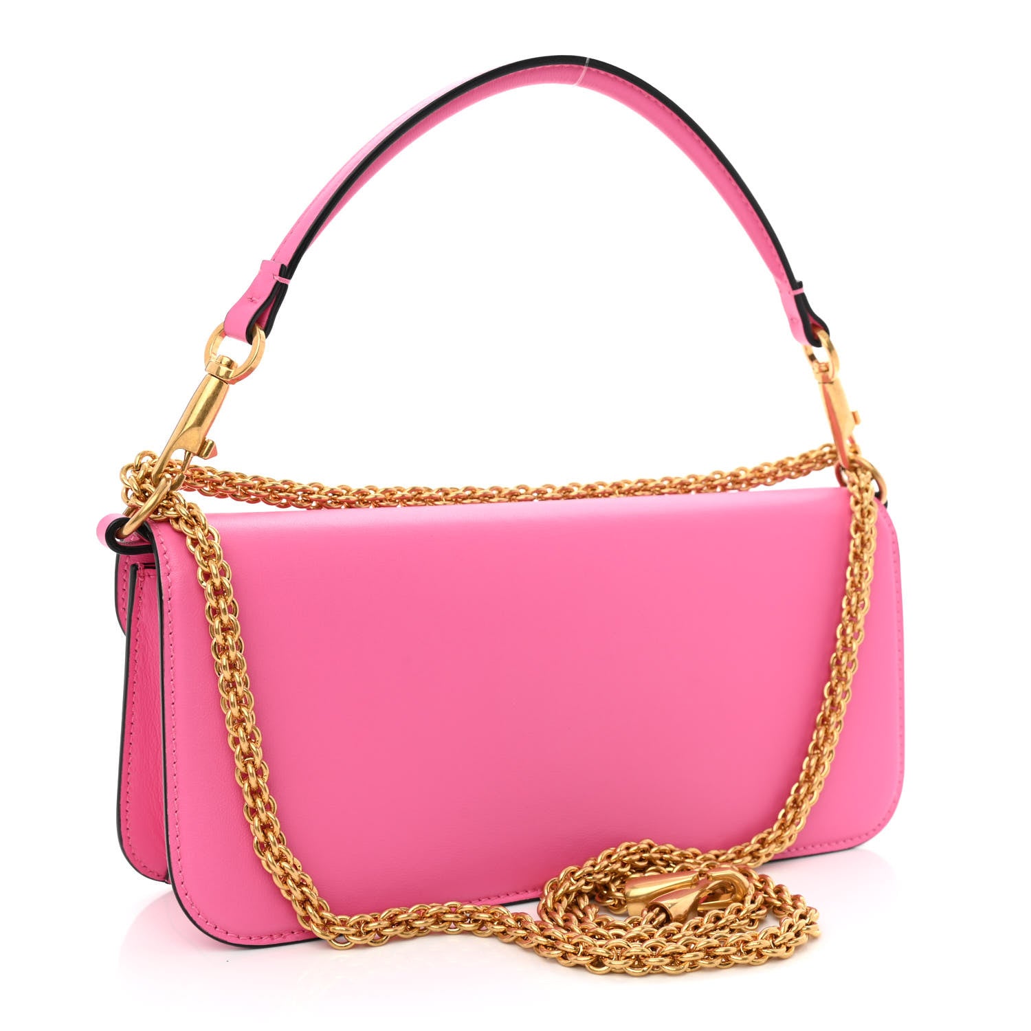 Valentino Garavani Calfskin Vlogo Loco Shoulder Bag Feminine Pink 3 of 9