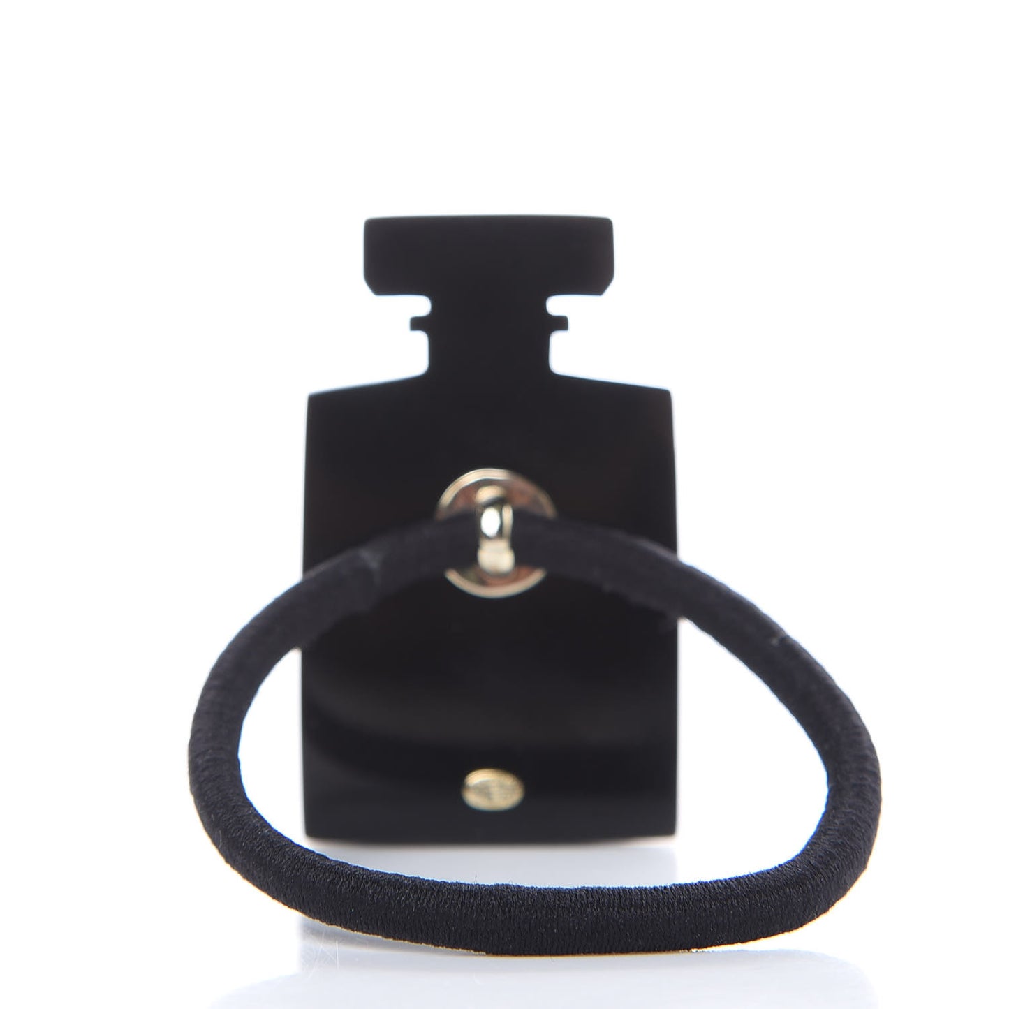 Resin Strass Perfume Bottle CC Hair Tie Black Gold