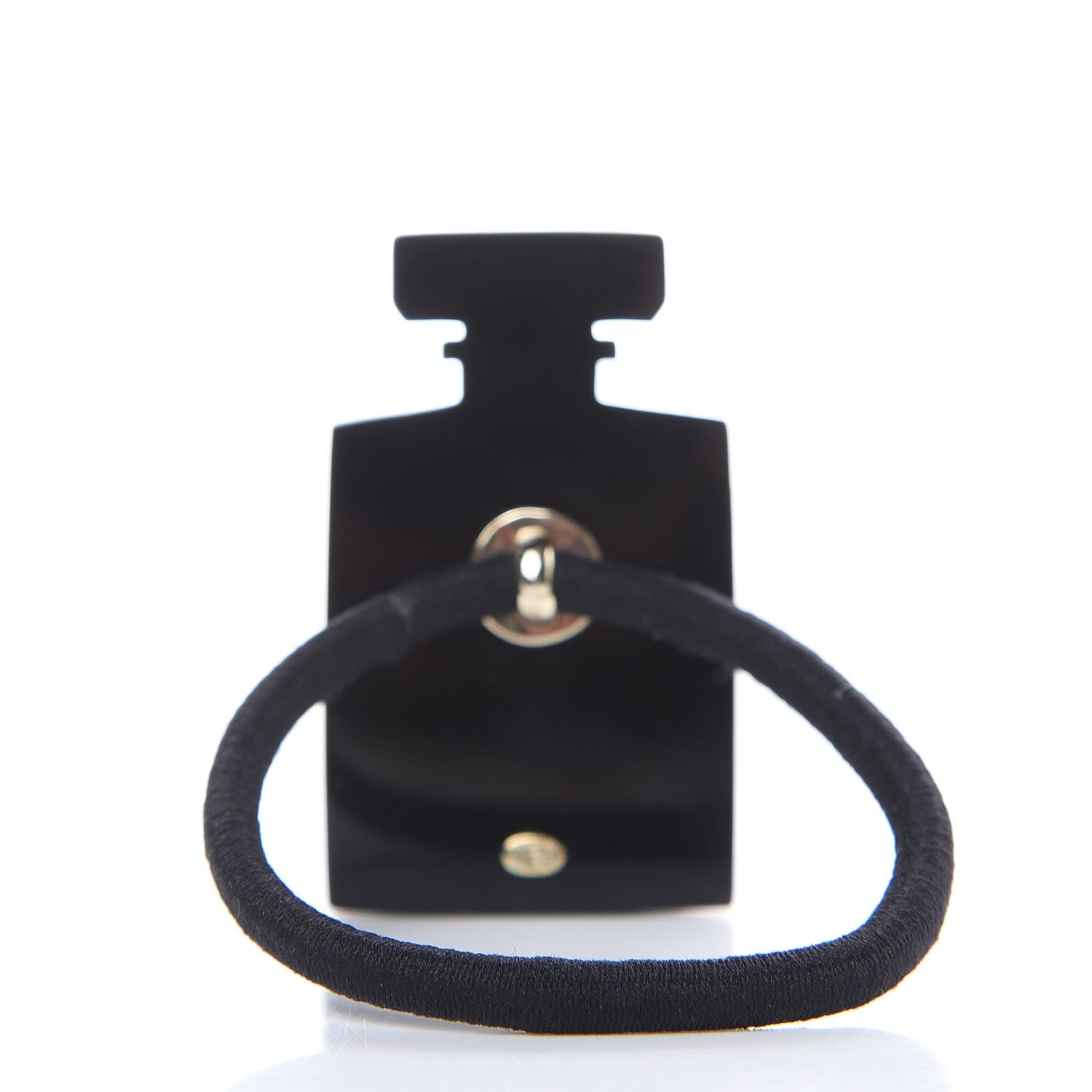 Chanel Resin Strass Perfume Bottle CC Hair Tie Black Gold 2 of 5