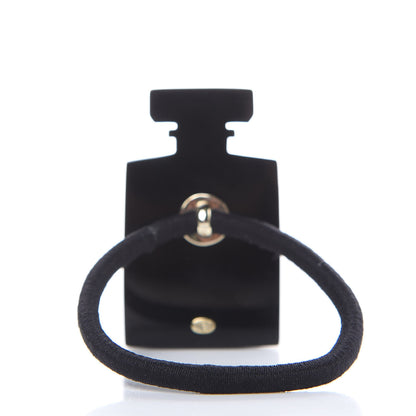Chanel Resin Strass Perfume Bottle CC Hair Tie Black Gold 2 of 5