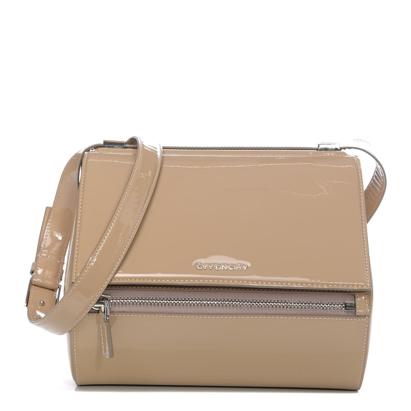 Patent Calfskin Medium Pandora Box Crossbody Bag