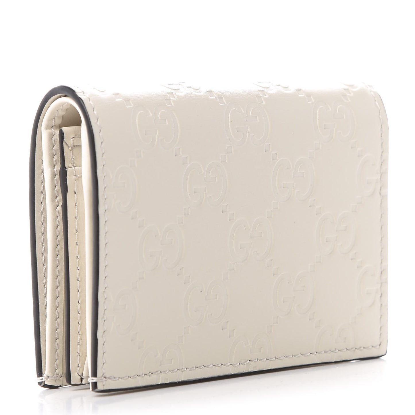 Guccissima Cherries Card Case Wallet White