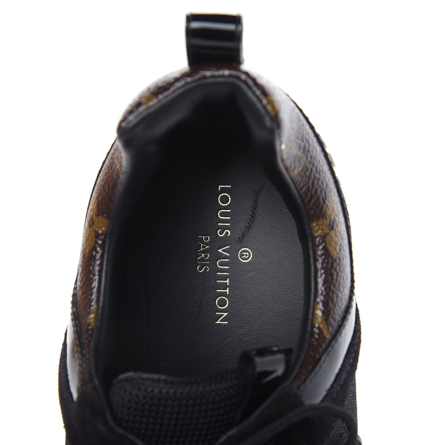Louis Vuitton Suede Monogram Run Away Sneakers 38.5 Black 7 of 8