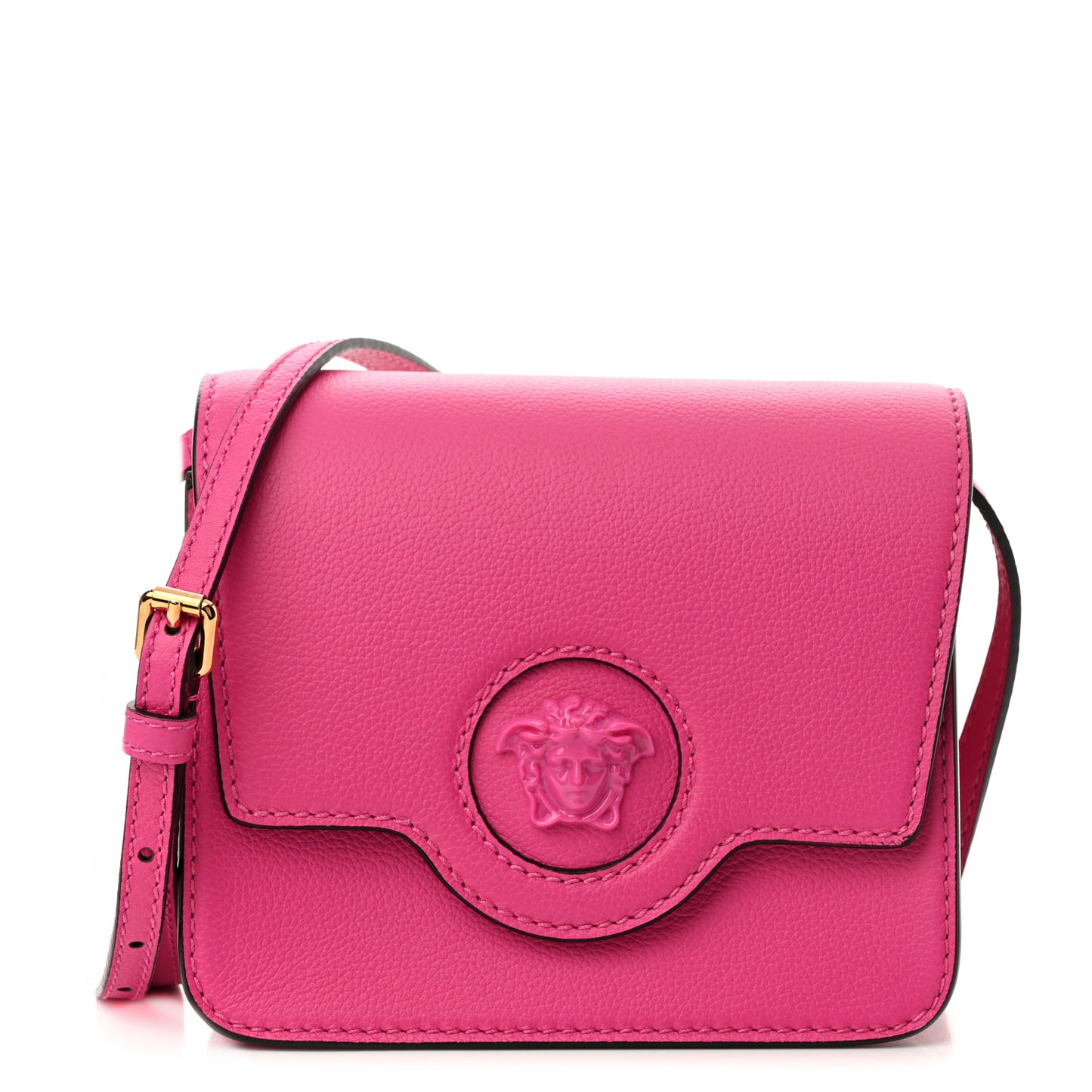 Grained Calfskin La Medusa Shoulder Bag Pink Lilac