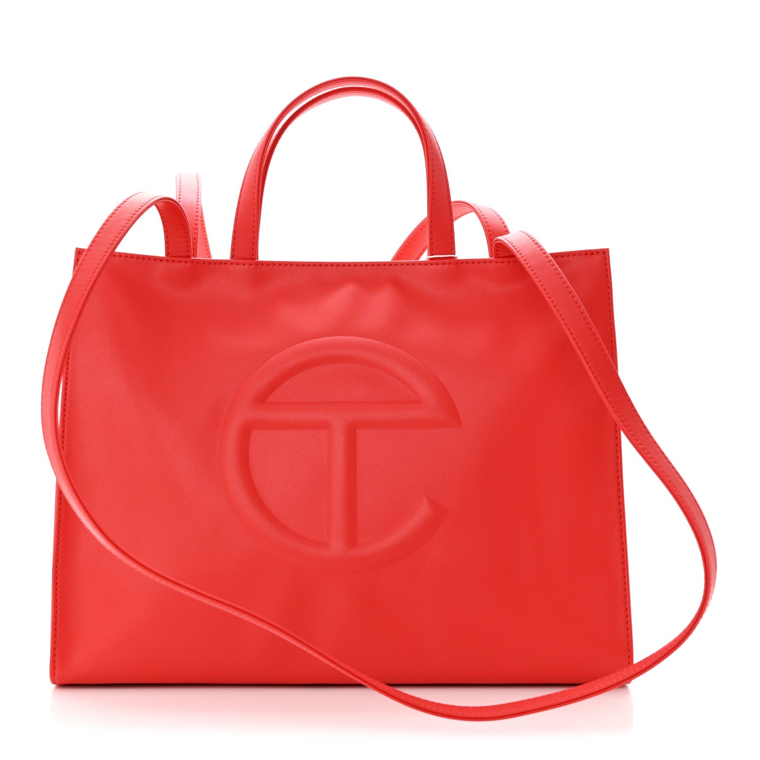 Telfar Vegan Leather Medium Shopping Bag Red 1 of 10