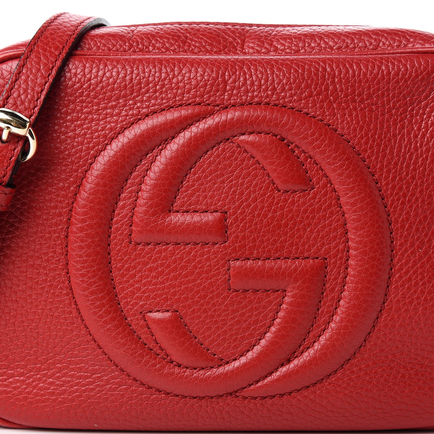 Pebbled Calfskin Small Soho Disco Bag Tabasco Red
