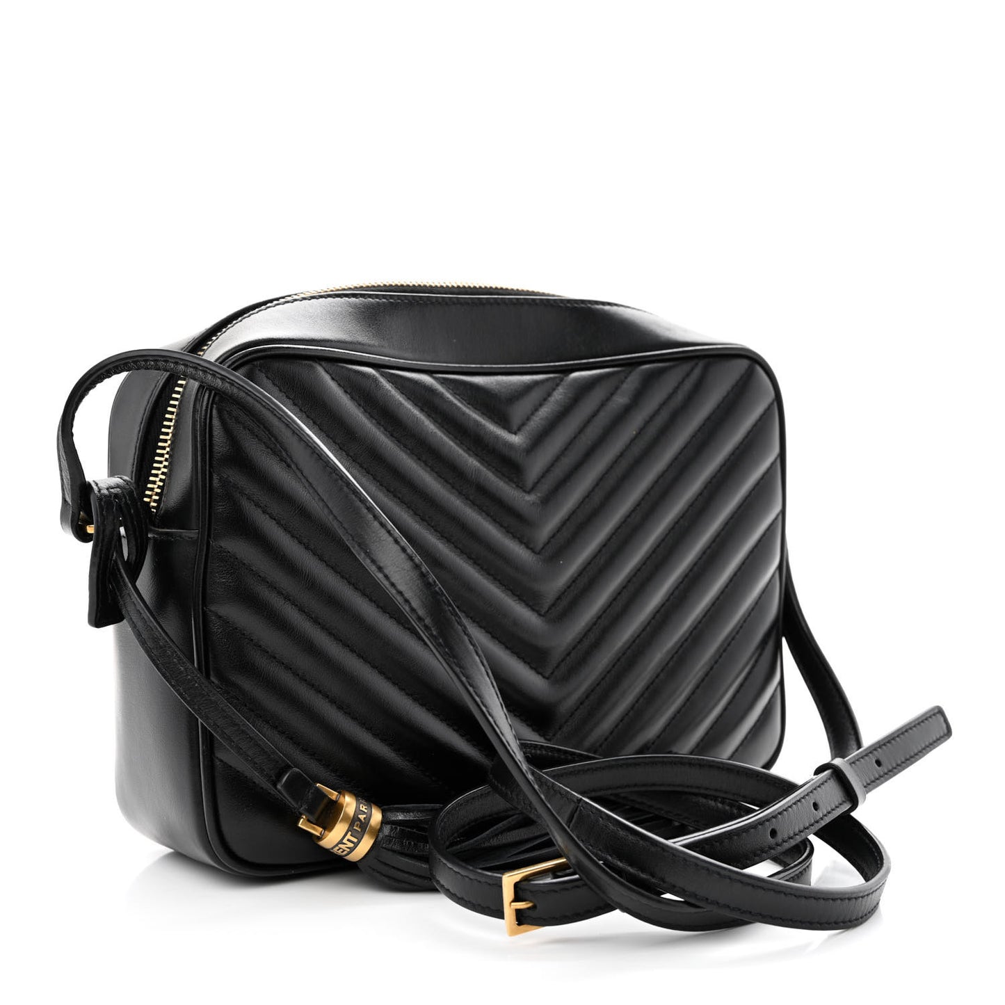 Calfskin Matelasse Monogram Lou Camera Bag Black