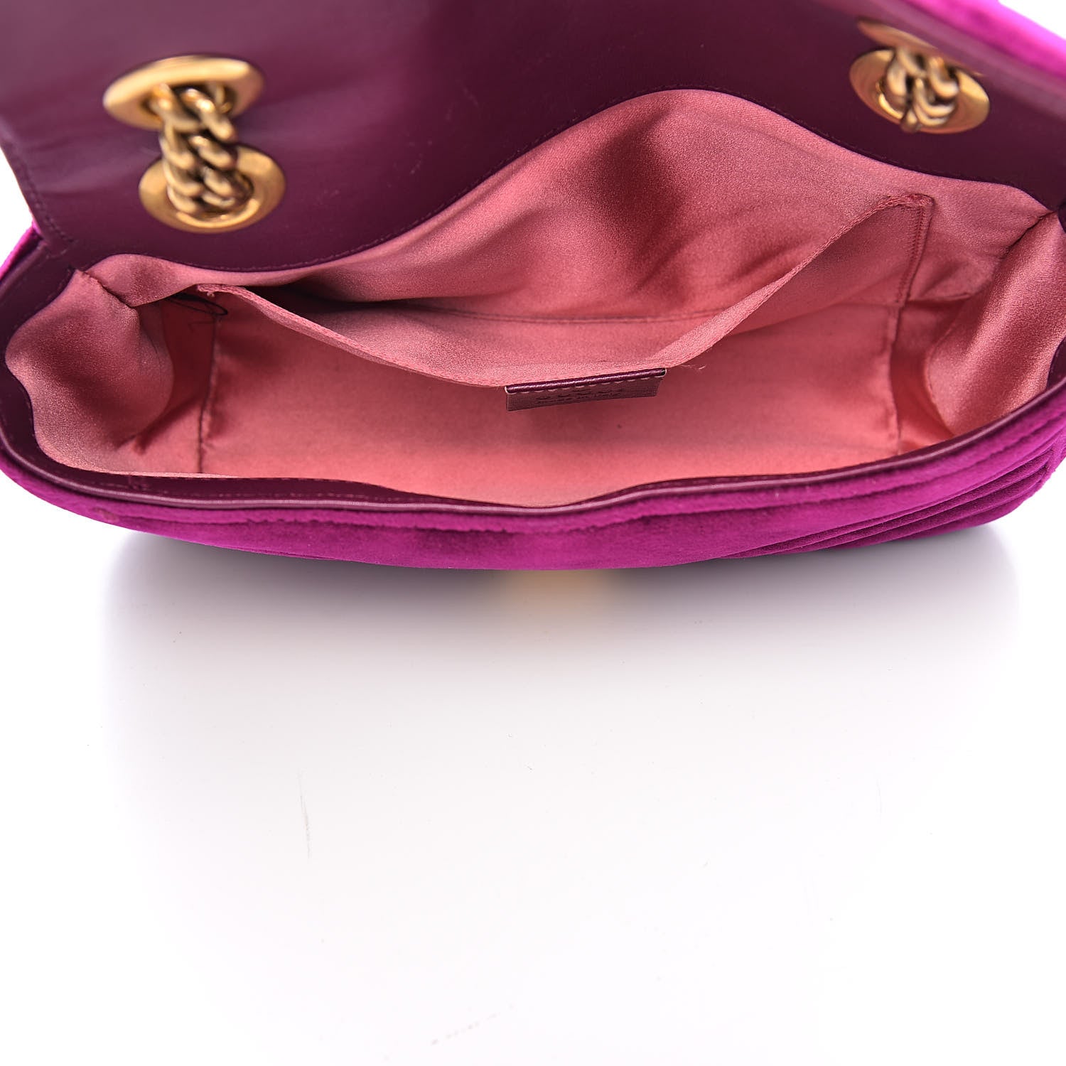 Gucci Velvet Matelasse Mini GG Marmont Shoulder Bag Fuchsia Violet Cyclamen 5 of 17