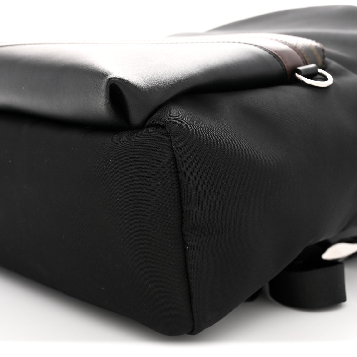 Fendi Glazed Fabric Nylon FF 1974 Diagonal Pouch Pocket Backpack Tobacco Moresco Black 10 of 10