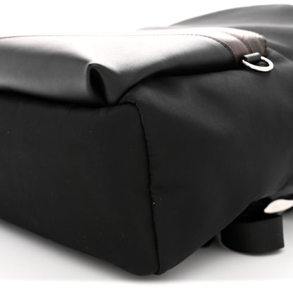 Fendi Glazed Fabric Nylon FF 1974 Diagonal Pouch Pocket Backpack Tobacco Moresco Black 10 of 10