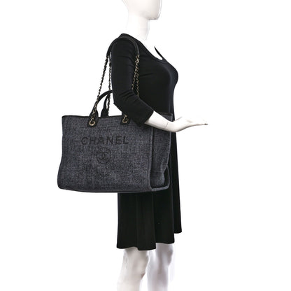 Chanel Lurex Boucle Medium Deauville Tote Black 2 of 9