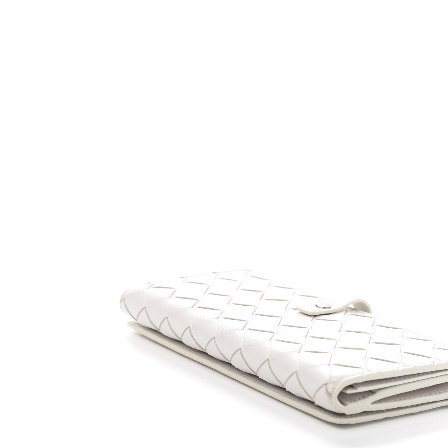 Nappa Intrecciato Continental Snap Wallet White