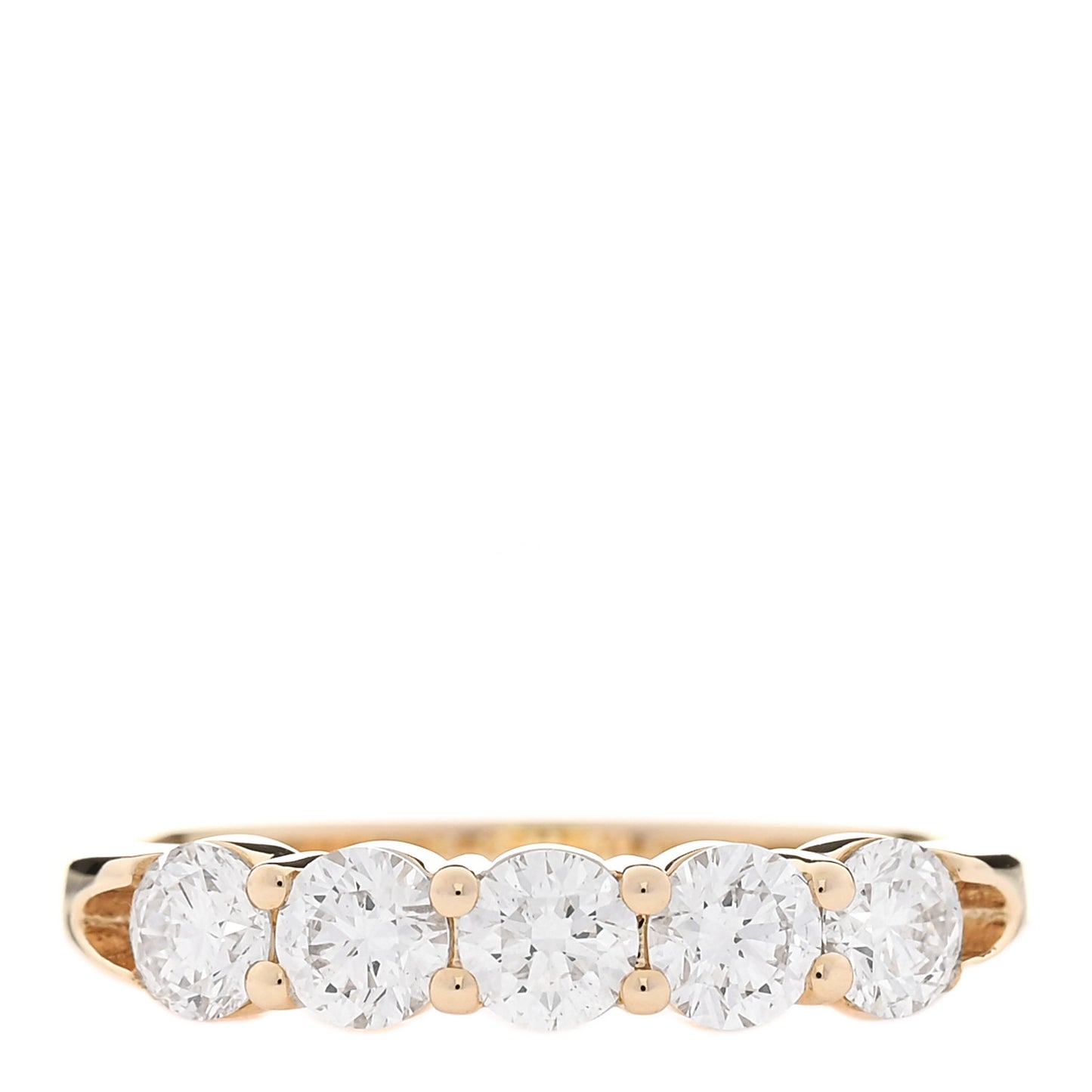 14K Yellow Gold Diamond .95ctw Five Stone Ring  54 7