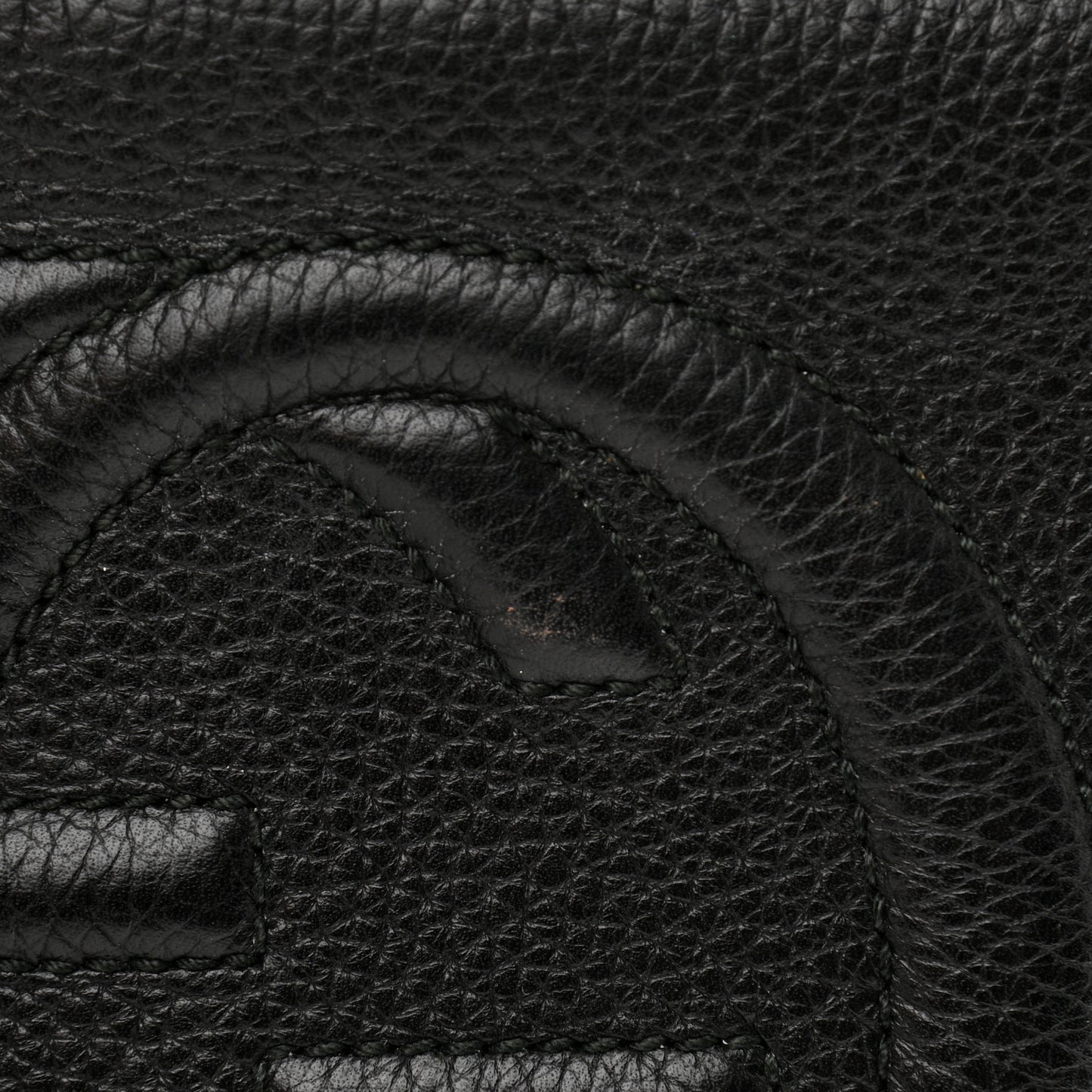 Pebbled Calfskin Small Soho Disco Bag Black