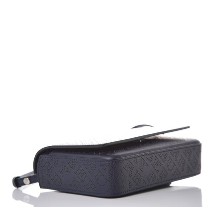 Burberry Calfskin Perforated Logo Hampshire Crossbody Navy 4 of 9
