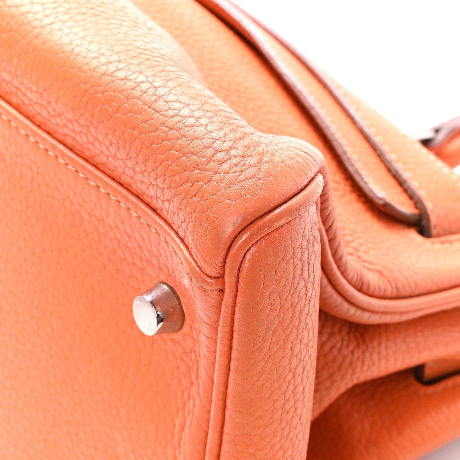 Hermes Taurillon Clemence Shoulder Kelly 40 Orange 10 of 14