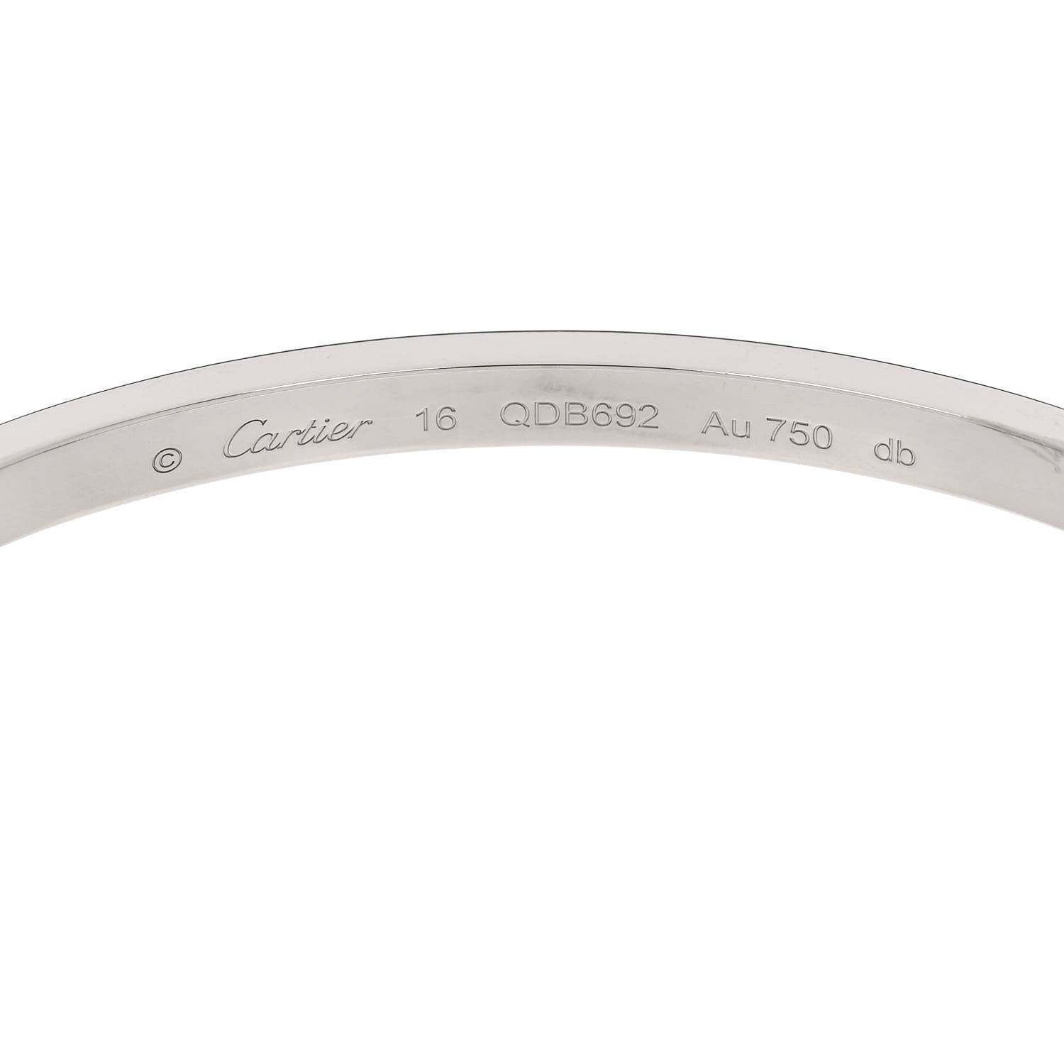 Cartier 18K White Gold Small LOVE Bracelet 16 5 of 6