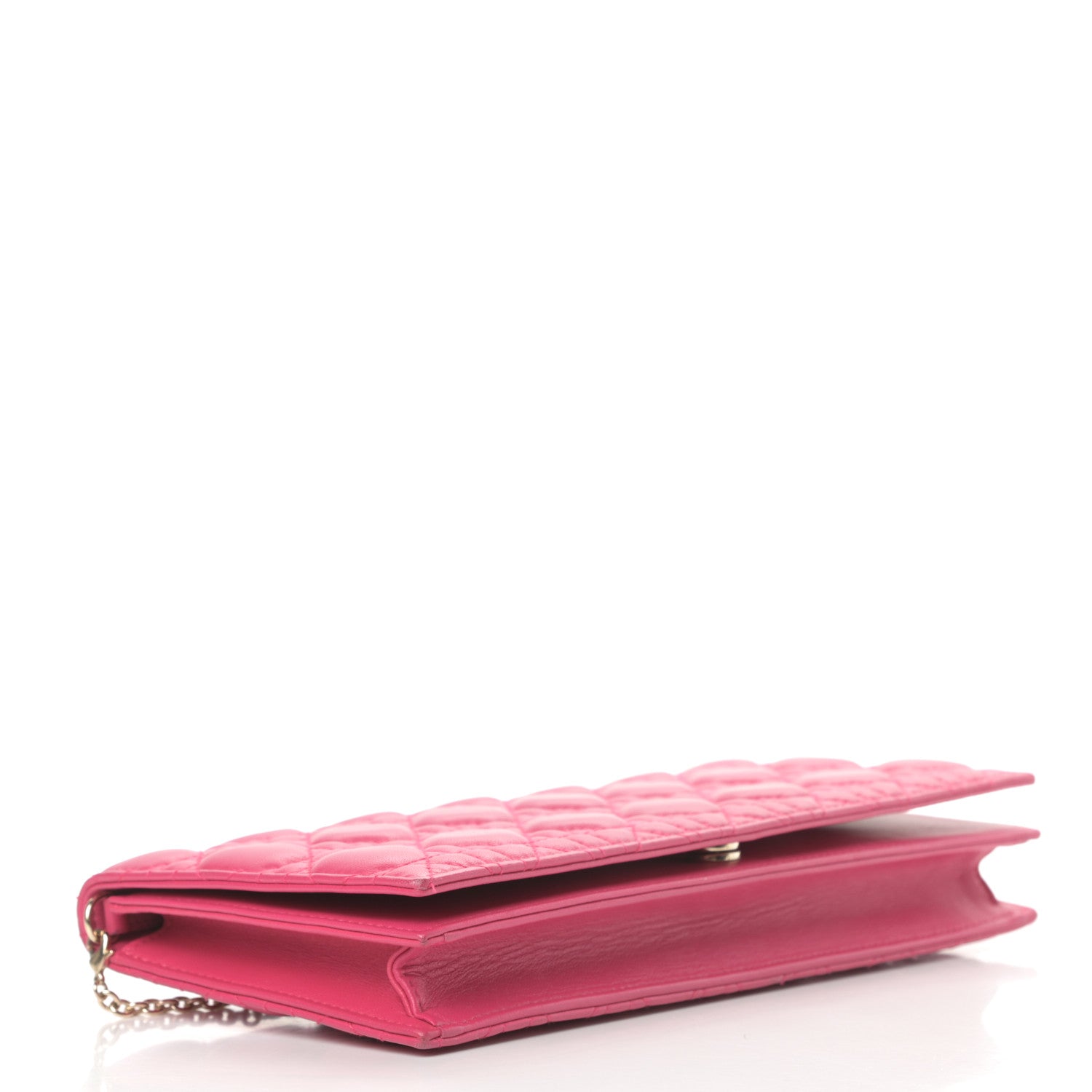 Christian Dior Lambskin Cannage Lady Dior Convertible Clutch Fuchsia 4 of 14