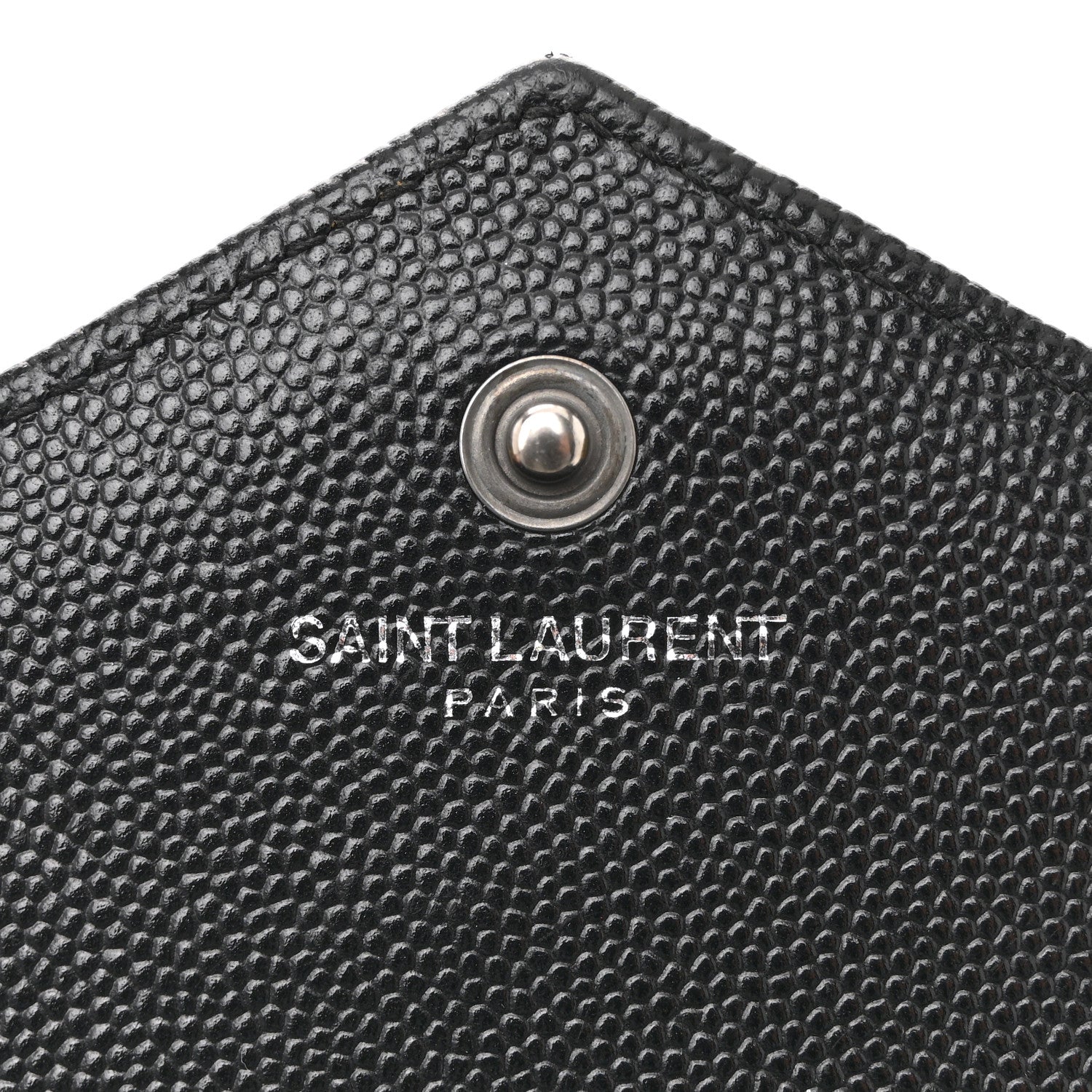 Saint Laurent Grain De Poudre Matelasse Chevron Monogram Monochrome Chain Wallet Black 6 of 12