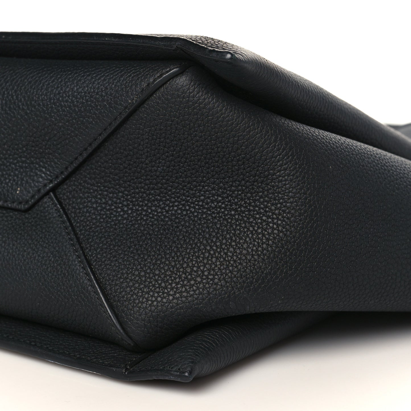 Baby Grained Calfskin Medium Tri-Fold Bag Black