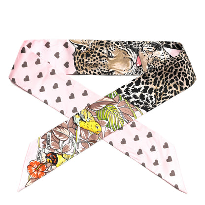 Hermes Silk Jungle Love Love Twilly Rose Pale Etoupe 1 of 8
