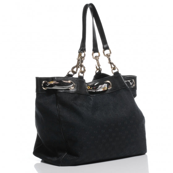 Monogram Large Positano Tote Black