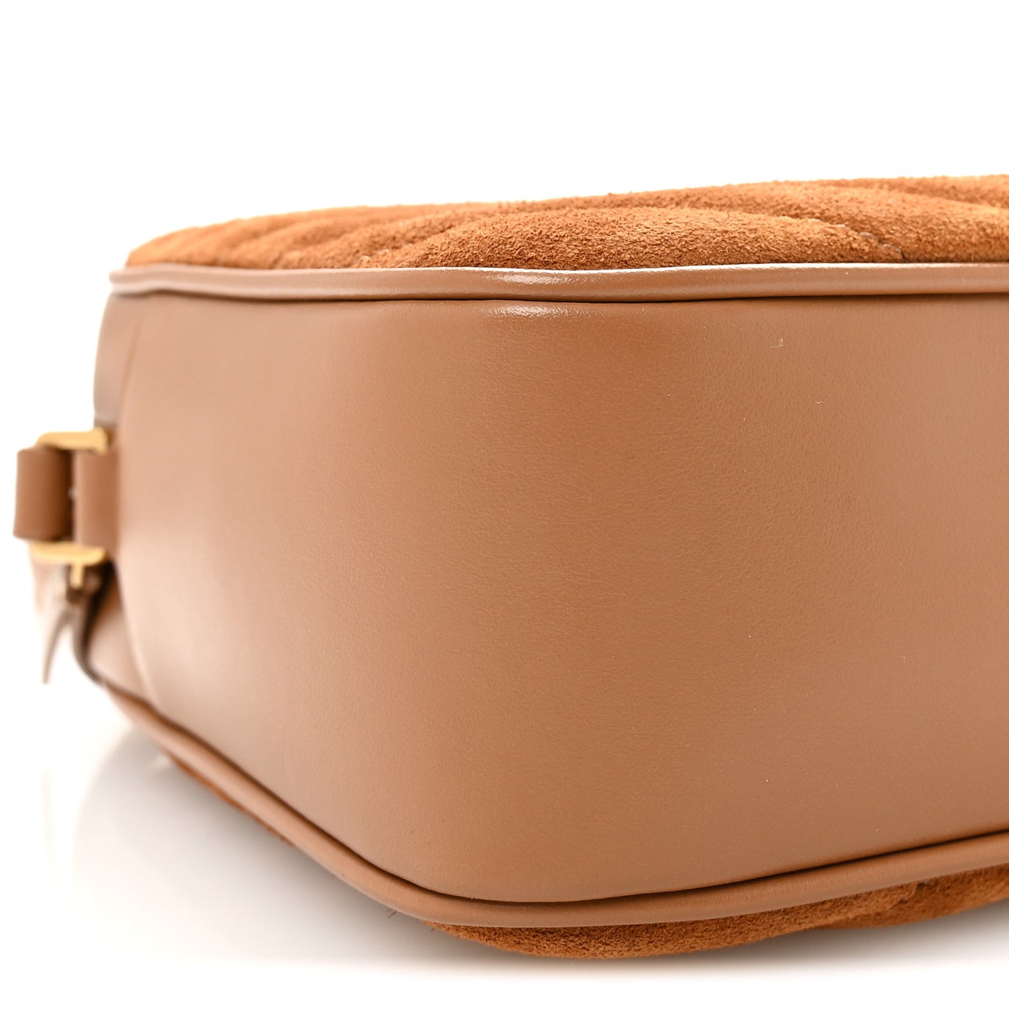 Suede Matelasse Monogram Lou Camera Bag Cinnamon