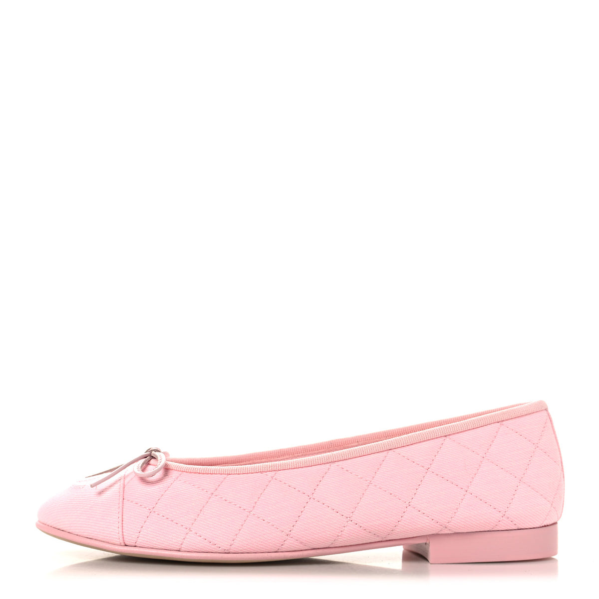 Chanel Denim CC Cap Toe Ballerina Flats 37.5 Light Pink 1 of 10