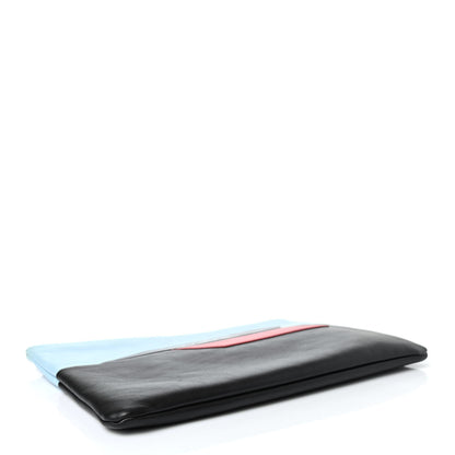 Chanel Lambskin Airlines Pouch Blue Black Red 3 of 4