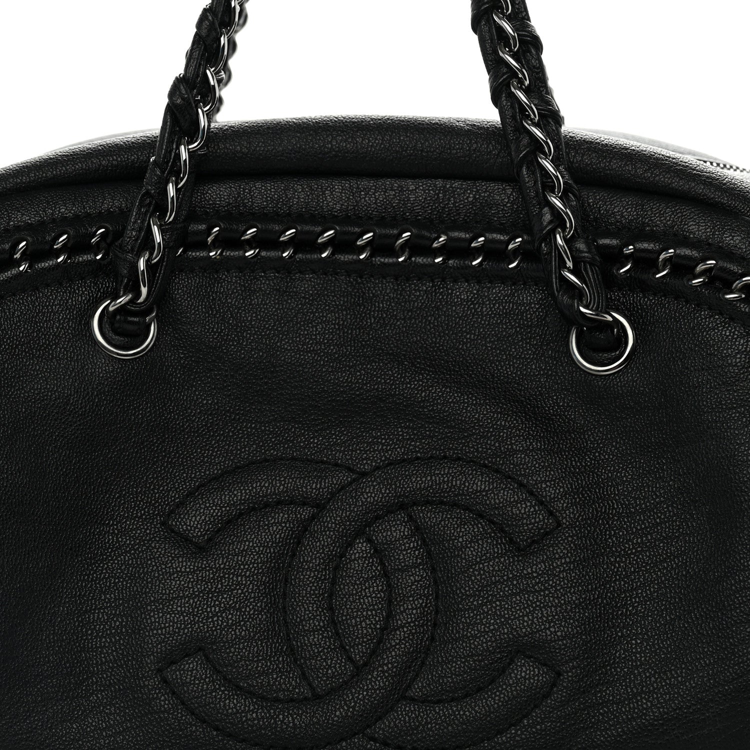 Chanel Deerskin Luxe Large Bowler Black 8 of 10