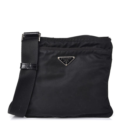Prada Nylon Small Flat Messenger Bag Black 1 of 14