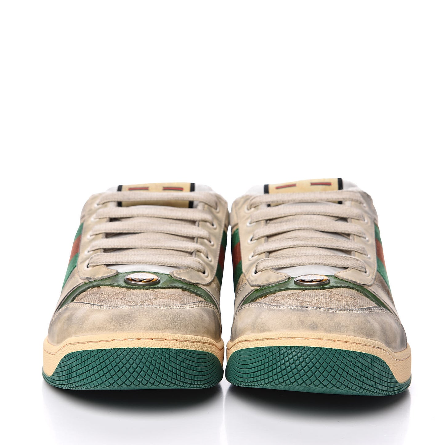 GG Monogram Nubuck Web Mens Screener Sneakers 7.5 New Sand Dusty Milk Vintage Green