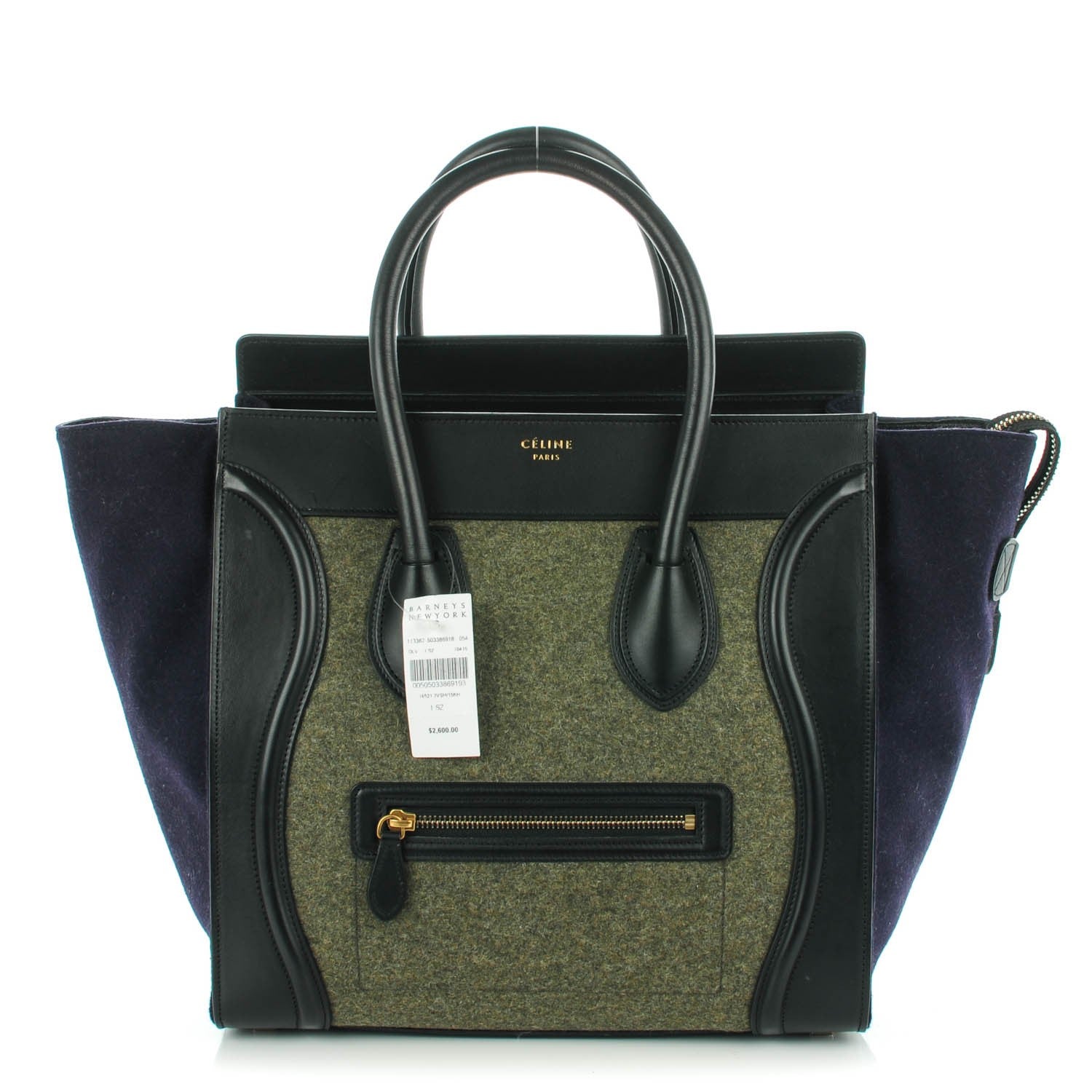 Celine Smooth Calfskin Felt Mini Tri-Color Luggage Khaki 1 of 8