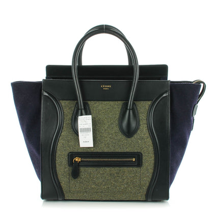 Celine Smooth Calfskin Felt Mini Tri-Color Luggage Khaki 1 of 8