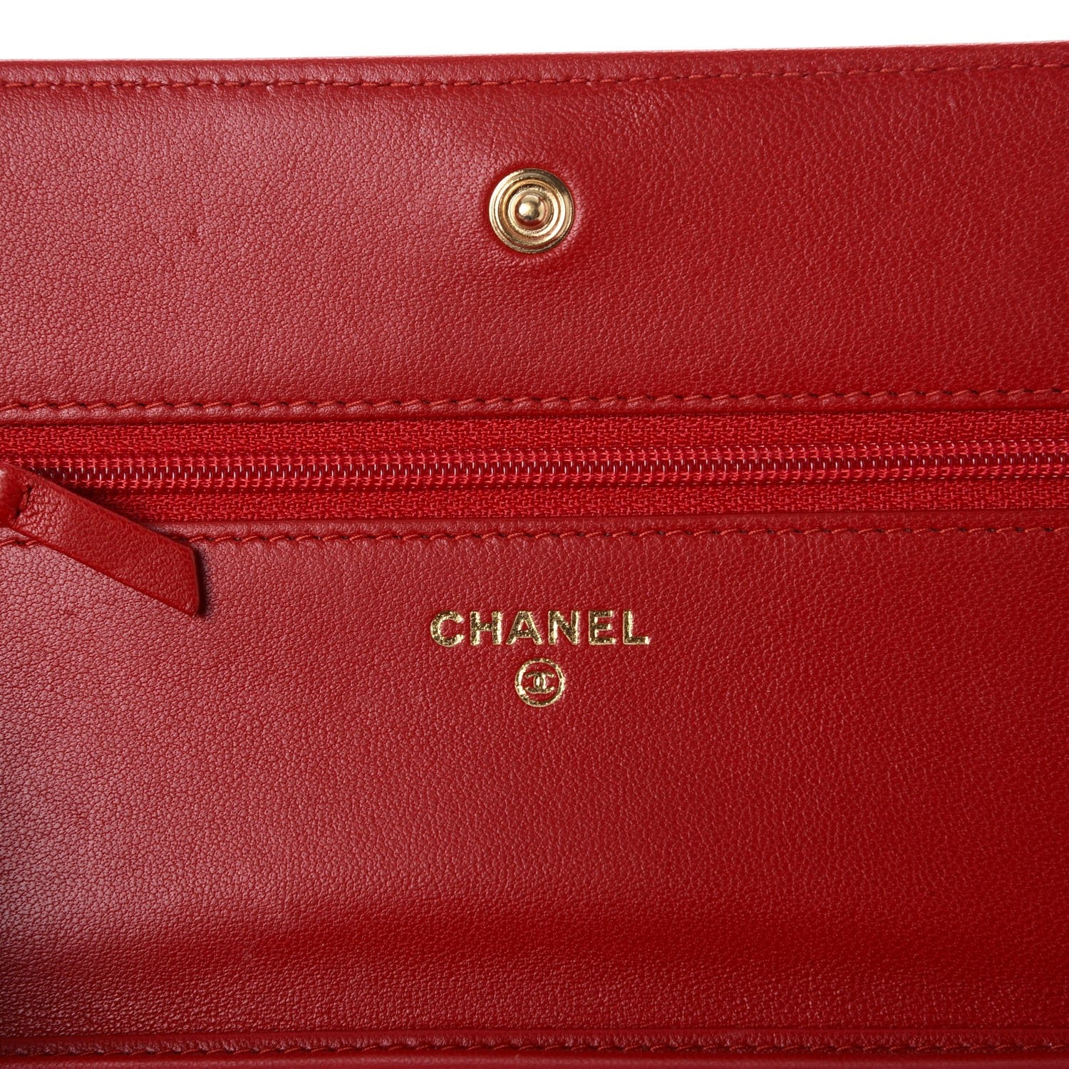 Chanel Lambskin Quilted Boy Wallet On Chain WOC Red 6 of 8