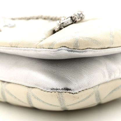 Chanel Metallic Distressed Lambskin Quilted CC Flap Ivory 10 of 16