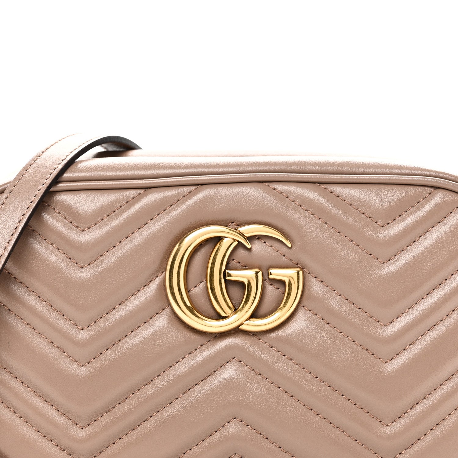 Gucci Calfskin Matelasse Small GG Marmont Chain Shoulder Bag Porcelain Rose 8 of 10