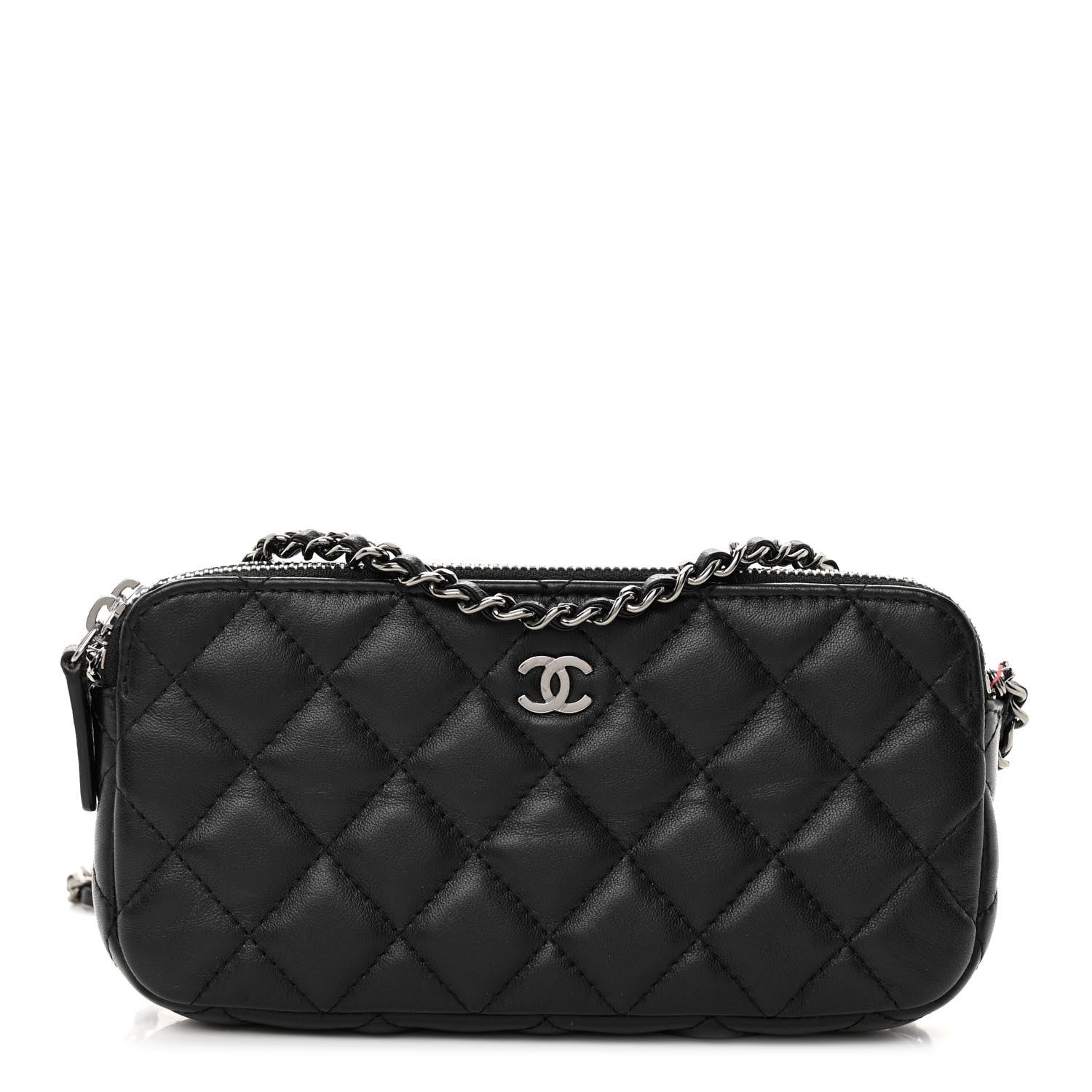 Chanel Lambskin Quilted Small Clutch With Chain Black 1 of 13