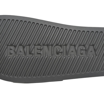 Balenciaga Rubber Paris Logo Womens Slide Sandals 39 Black 6 of 8