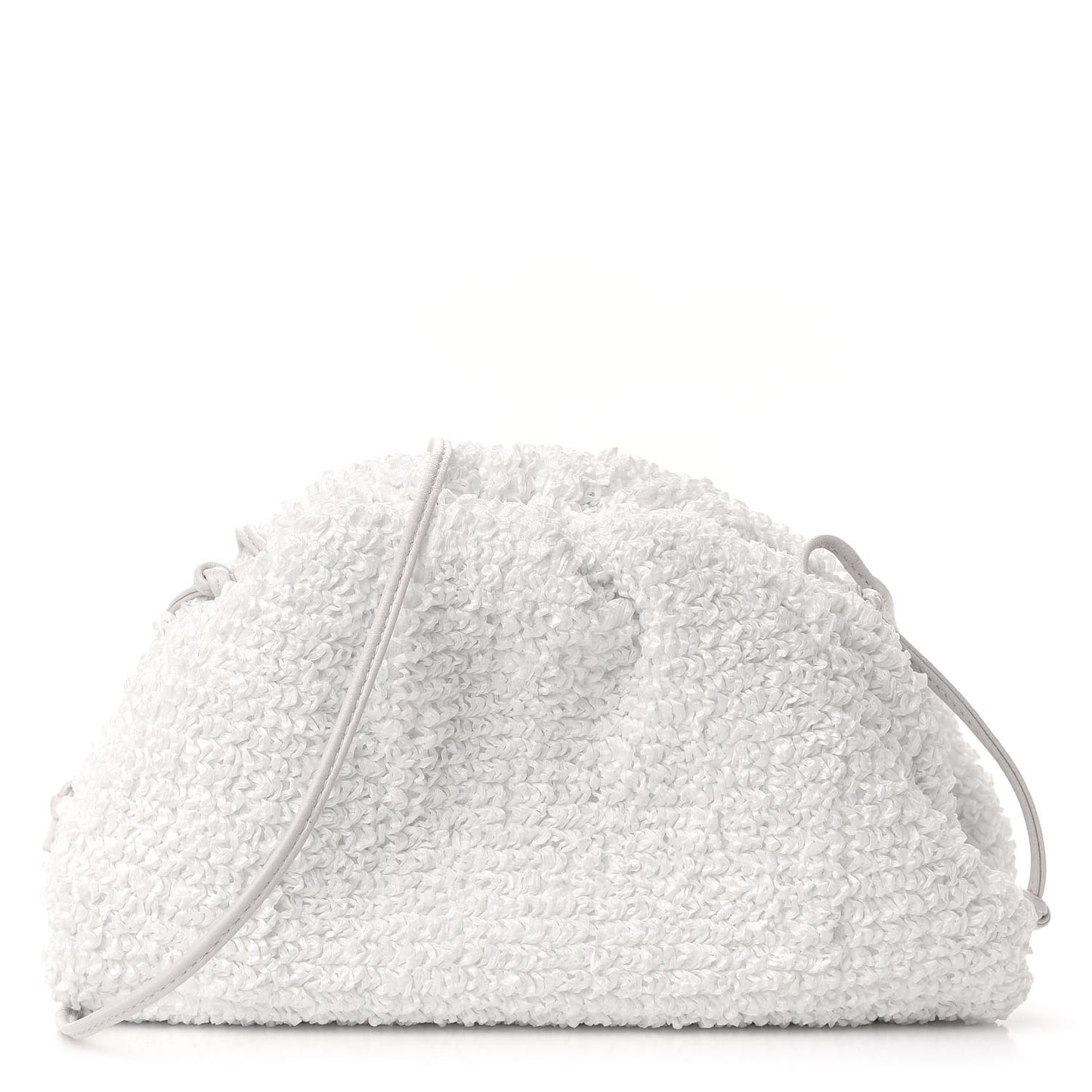 Boucle Curly Raffia The Mini Pouch White Chalk
