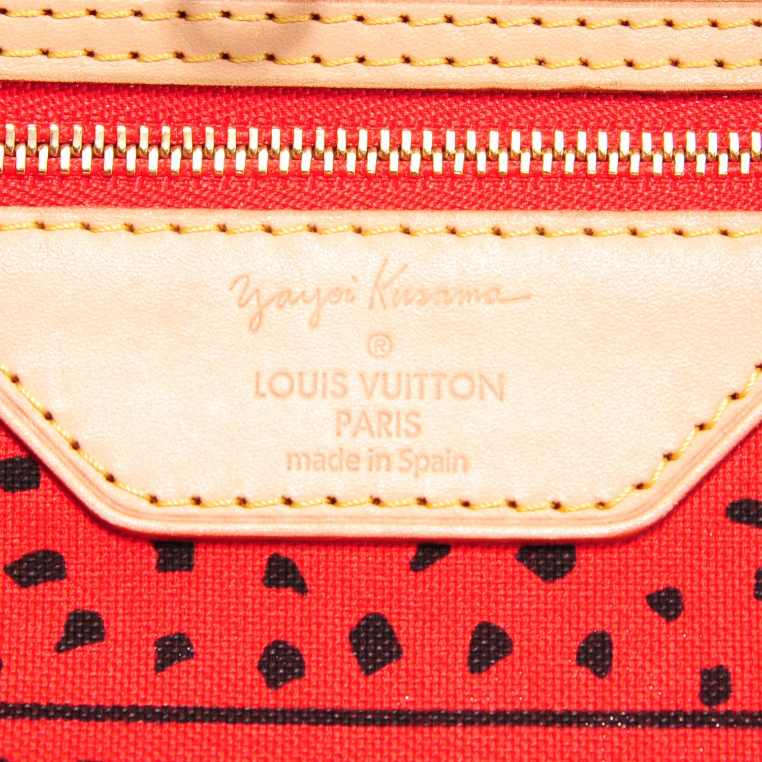 Louis Vuitton Monogram Kusama Waves Neverfull MM Red 6 of 7