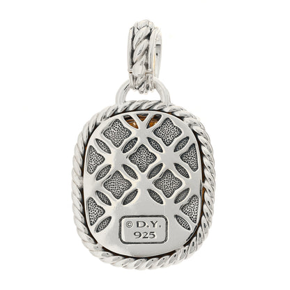 David Yurman Sterling Silver Diamond Citrine 20mm Albion Enhancer Pendant 3 of 4