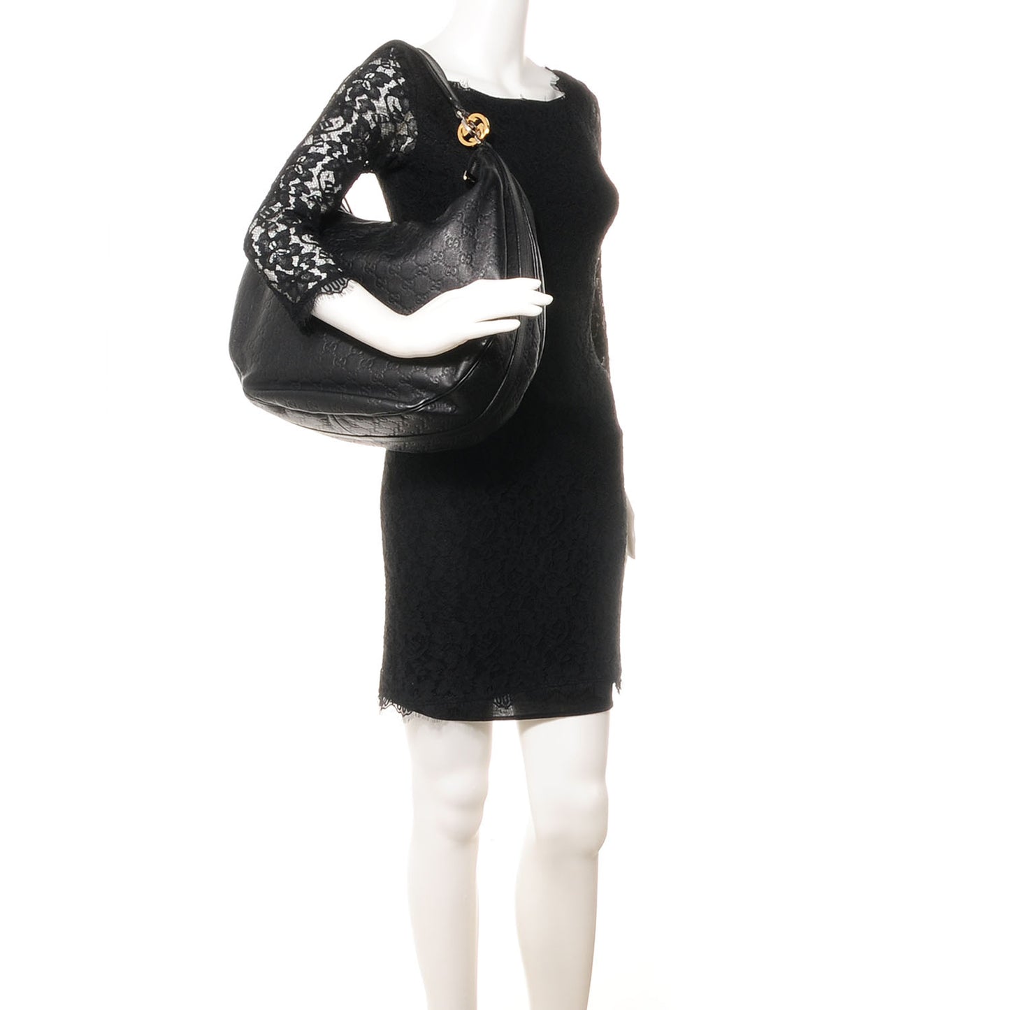 Guccissima GG Twins Large Hobo Black