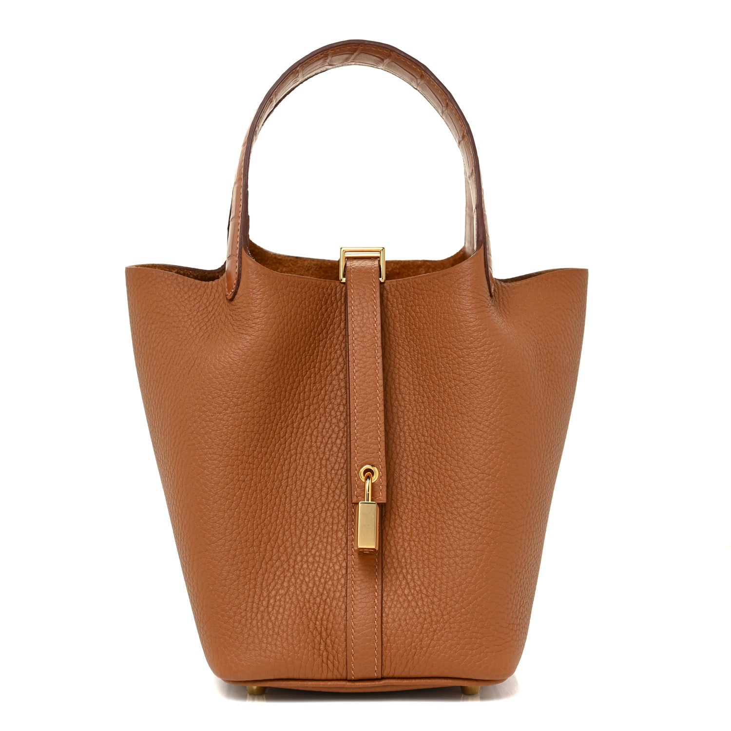 Hermes Taurillon Clemence Matte Alligator Picotin Lock Touch 18 PM Gold 1 of 9
