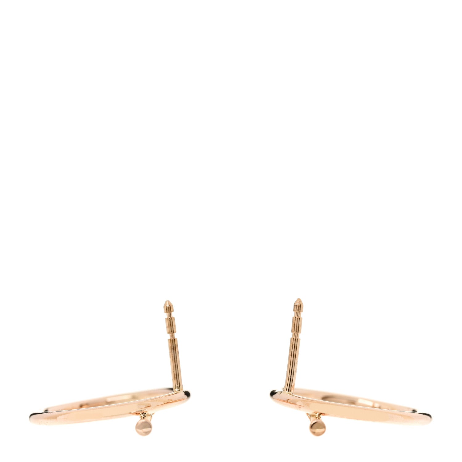 Hermes 18K Rose Gold MM Echappee Earrings 3 of 5