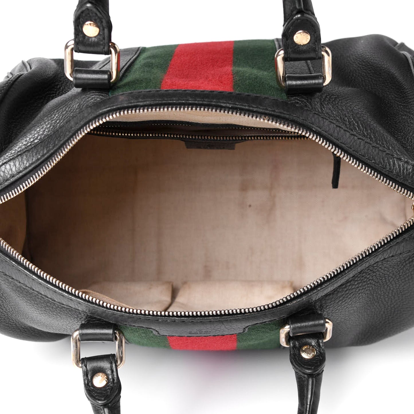 Calfskin Vintage Web Medium Boston Black