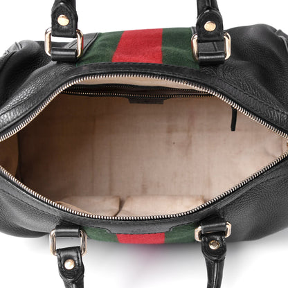 Gucci Calfskin Vintage Web Medium Boston Black 5 of 11