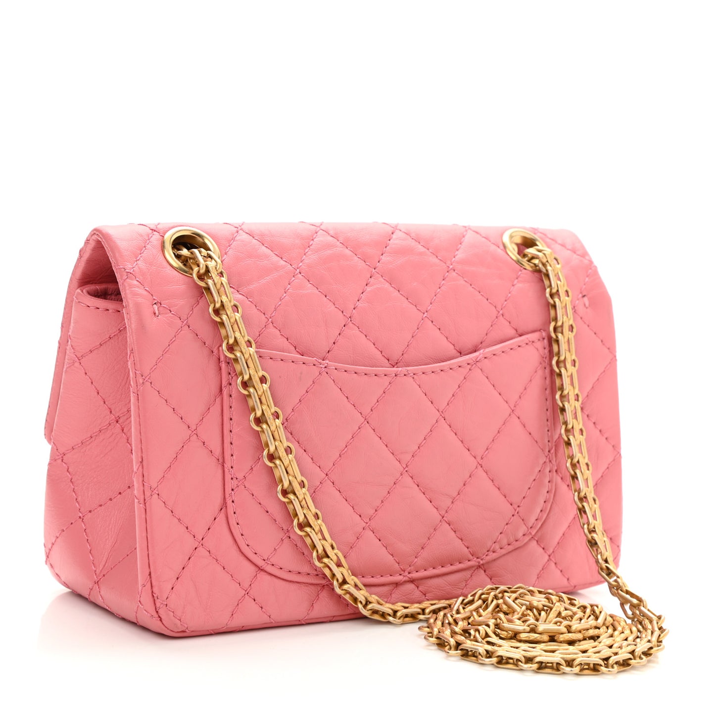 Aged Calfskin Quilted 2.55 Reissue Mini Flap Pink